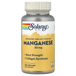 Solaray Manganese, Advanced Chelate Complex, 50 mg, 100 VegCaps Solaray Manganese, Advanced Chelate Complex, 50 mg, 100 VegCaps