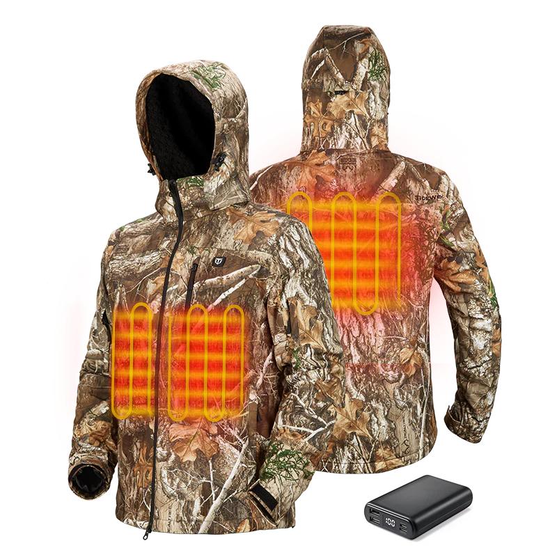 [Limited Size Clearance] TideWe Men's & Women's Soft Shell Heated Jacket Coat with Detachable Hood and Battery Pack Size S-XXXL