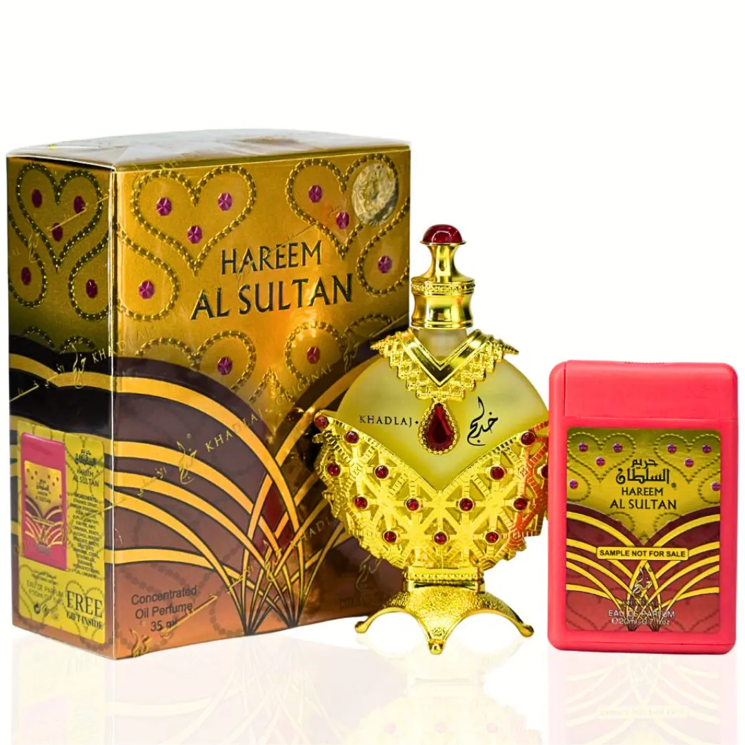 Khadlaj Hareem Al Sultan Gold CPO 35ML 1.1 OZ With Free 20ML EDP Spray Luxury Perfume Oil Arabian Unisex Fragrance Gift Set