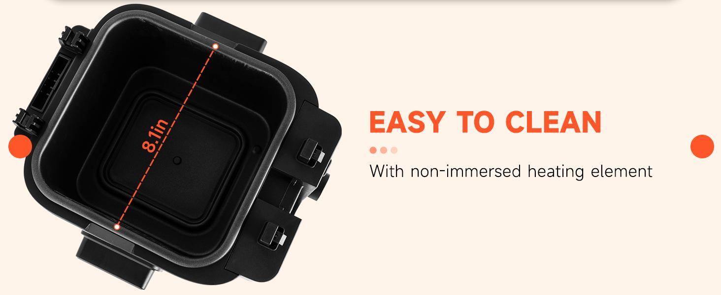 SUSTEAS Electric Deep Fryer 2.6QT/1.5QT with Oil Capacity, Cold Touch Edges, Easy to Clean, and Intelligent Temperature Control Frying Cooker Potato Chicken