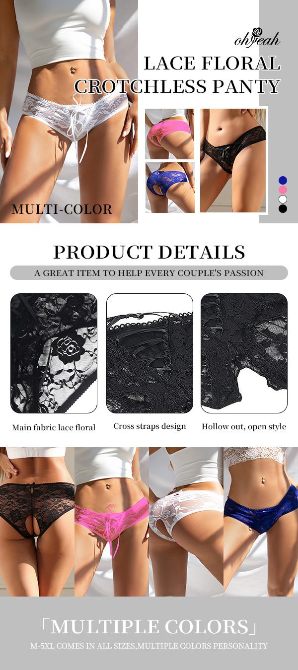 Womens Lace Boyshorts Crotchless Sexy Panties Crisscross Strappy Underwear Plus Size Cheeky Hipster Briefs Thong for Women Soft Comfy Breathable Curvy Sheer Knicker Underwear for All Seasons Elastic Womenswear Trim Fit Gift Panties  XS-4XL