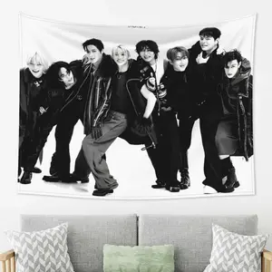 1pc SKZ male group cover decorative tapestry, suitable for decoration in living room, bedroom, party venue and office, an ideal gift choice