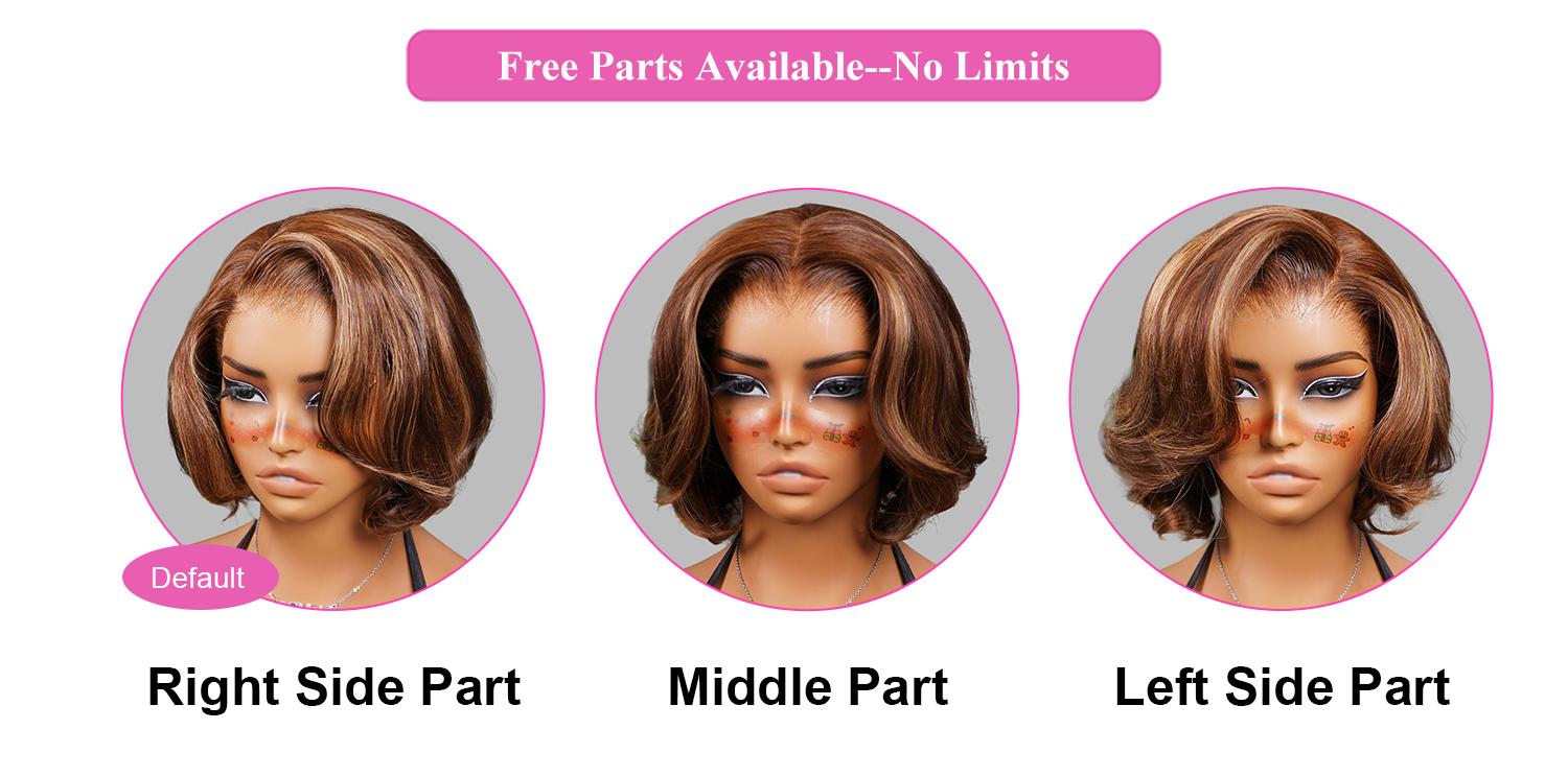 [New In] BGMgirl Blowout Short Bob Straight 7x5 Lace Wear Go Wig Pre-Bleached Tiny Knots Pre-Styled C Part Design Glueless Human Hair Wig Fashion Look eve valentines day gift