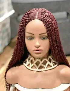 Classic Lady Watermelon Brown synthetic Braided Wig