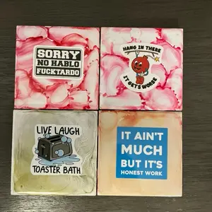 Funny unique coaster set of four