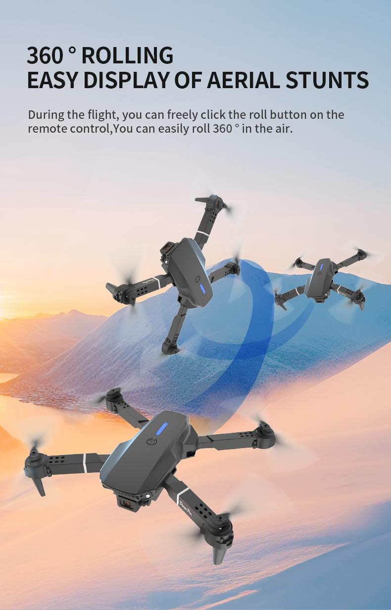 The new 2026 E88 drone comes with two batteries, foldable arms, a remote control with a screen and app control, USB charging, 480P video recording resolution, and 2.4G functionality, making it the perfect gift for outdoor camping and travel. Photography