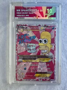 Homer Simpson w/ Custom Slab Pokemon Card