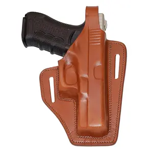 Glock 17 Pancake Holster, 2 Slot Thumb Break RH Genuine Leather Handmade! (ALIS337)
