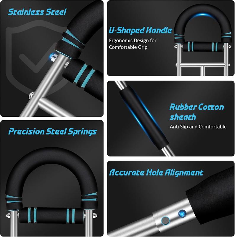 Detachable Portable Electric Twist Arm Trainer for Upper Body Muscle Building Biceps Triceps Forearm Chest Shoulder Thigh Fitness Exercise Equipment Su for Home Gym Travel Use Resistance Chest Expander Spring  workout tool Strap Ankle Spring Arm Trainer