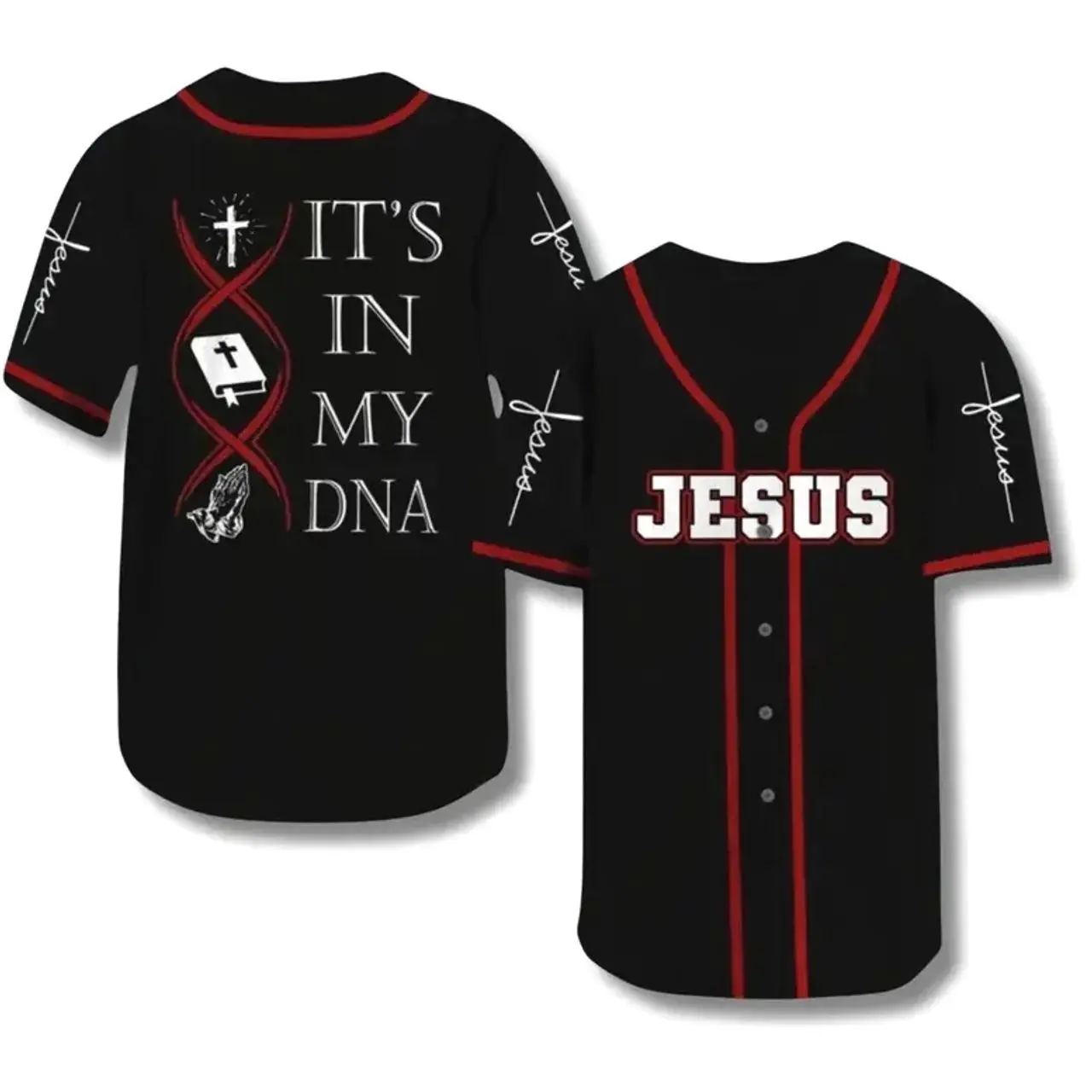 Holiday Jesus Its In My DNA Baseball Tee Jersey Shirt Printed