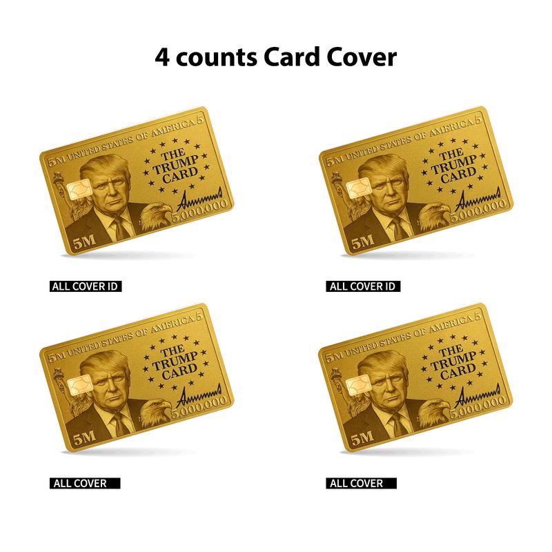 Trump 5 Million Dollar Gold Card - Card Stickers - 4 Card Skins for Credit, Debit & Other Cards - Air Release Channels, No Impact on Card Use