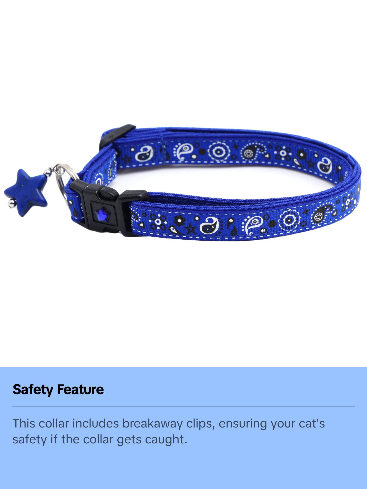Bandana Paisley Breakaway Safety Cat Collar with Jingle Bell & Charm by Pugs2Persians Cowboy Western