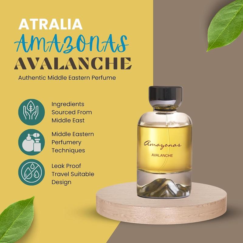 Amazonas Avalanche Arab Perfume For Men - Luxury Fragrance Arab, Pure Eau De Romance Seductive Men’s Perfumes, Non-Toxic & Organic Sweet Men's Scent.