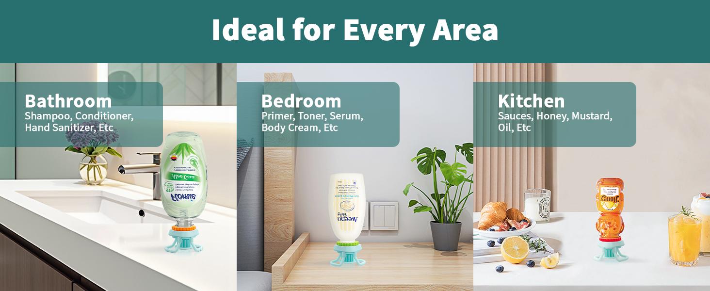 TikTokShopBlackFriday GENTLESHARK 2PC Bottle Emptying Kit with 3 Sizes Flip Caps Money Saver Drink Holders Leak-Proof Reusable Flip for Bottles Upside Down Dispenser Cap Durable Fit Most Bottles Get Last Drop