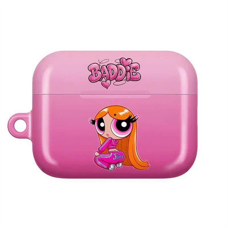Baddie Girl Y2K AirPods Case – Cute Pink Cartoon Attitude Girl Cover for Apple AirPods ProPro 2Pro 3 & AirPods 1234  Y2K Aesthetic Sassy Character Earbud Case, Fun Gift for Her