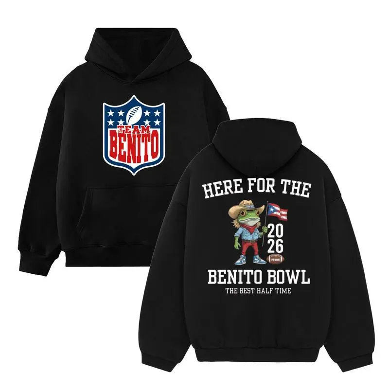Bunnie Benito Bowl 2026 2 Sides Hoodie, Halftime Football Concert Sweatshirt, Latin Music Graphic Shirt, Super Fans 2026 Top, 2-Sided Print, Gift for Men Women