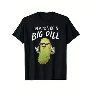 I'M Kinda Of A Big Dill Funny Pickle Graphic T-Shirt - Cotton Crew Neck Tee With Distressed Design, Unisex Casual Short Sleeve Shirt For Men & Women  Birthday Gift Idea