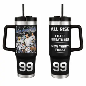 Aaron Judge 99 40oz Tumbler With Handle Stainless Steel Tumbler, The All Rise Tumbler, The New York Baseball Tumbler Gift, Iced Coffee Tumbler, Car Holder Tumbler, Game Day Merch, Sunday Baseball Merch, Baseball Gift