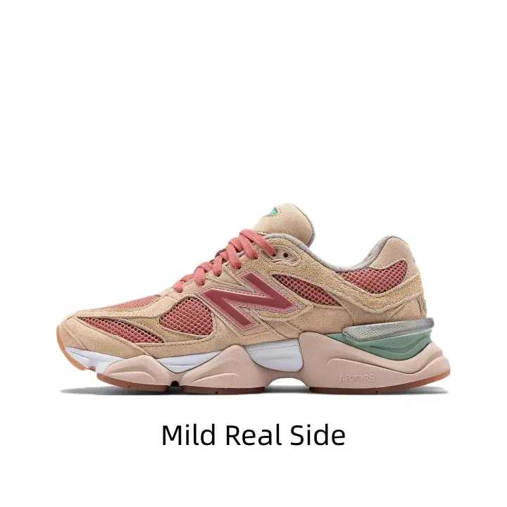 Vintage Earth Apricot Retro Athletic Trainers Soft Fuzzy Suede Breathable Hollow Mesh Upper Dual Tone Pink & Cyan Layered Foam Platform Outsole Daily Neutral Athleisure Footwear