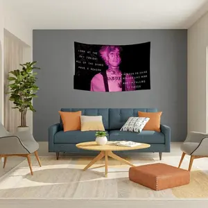 Lil Peep Flag 3X5Feet Star Shopping Lyrics Starry Background Wall Tapestry for Room Decor
