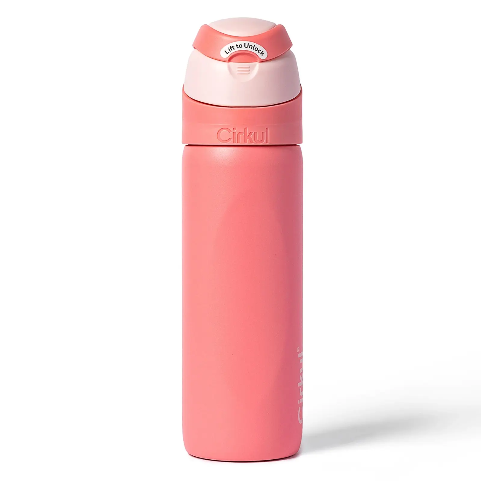 CIRKUL 26oz Reusable Stainless Steel Double-Wall Insulated Water Bottle, StrawSip Flip Lid for StrawSip Ease, Leakproof Casual Kitchenware Tumbler, Charmed Coral, 500-1000ml, Cartridge for Cold Stays Longer, None Spill Risk, Insulation, Reusable Tumbler
