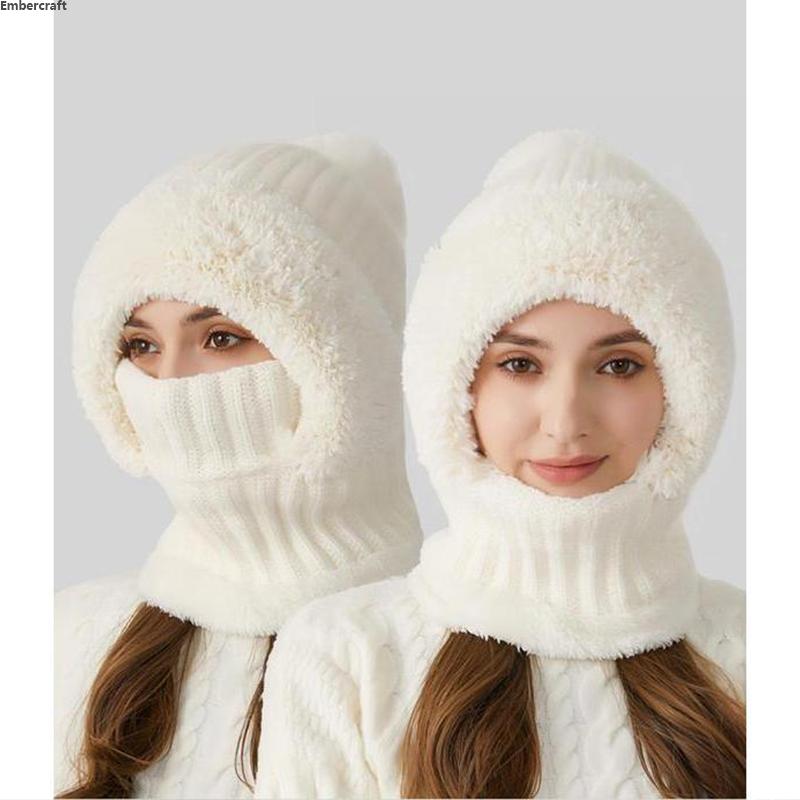 Winter Knit Beanie Hat for Women – Cozy Pom Pom Beanie with Heart Design, Soft Thick Wool Bonnet Cap, Solid Color Fashion Accessory for Daily Wear, Travel, Outdoor & Cold Weather Looks