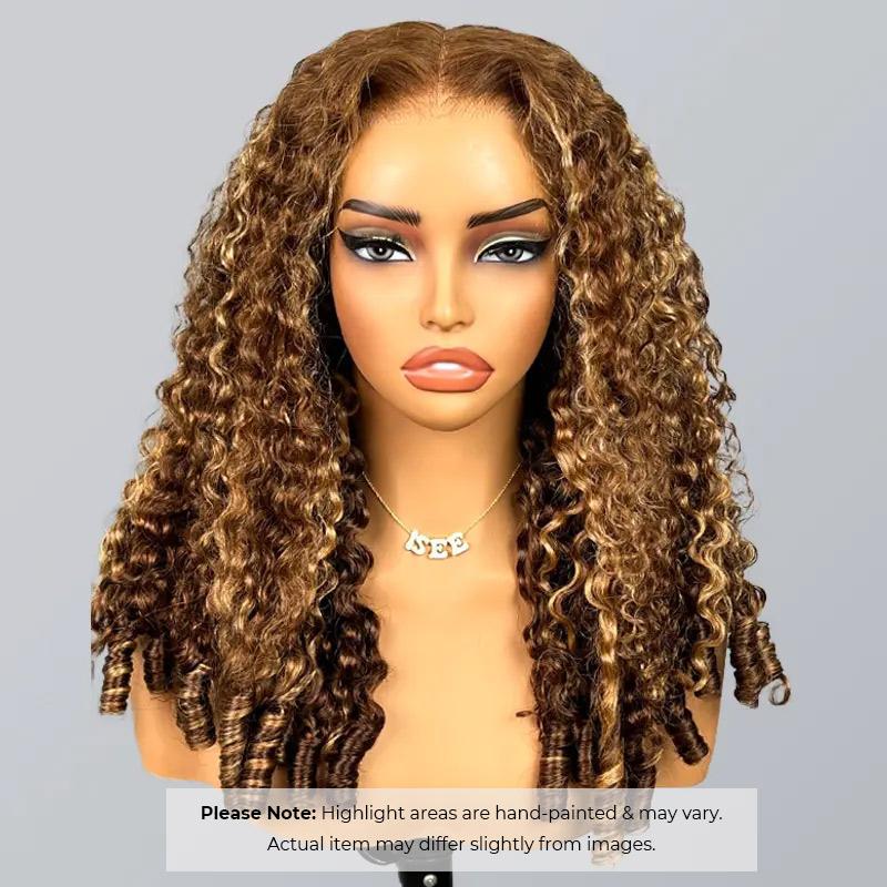 【NEW ARRIVAL】ISEE HAIR Highlight Burmese Curly 9x6 M-Cap Wear Go InvisiFit Strap Glueless 180% Density Lace Wig #SpringStatements
