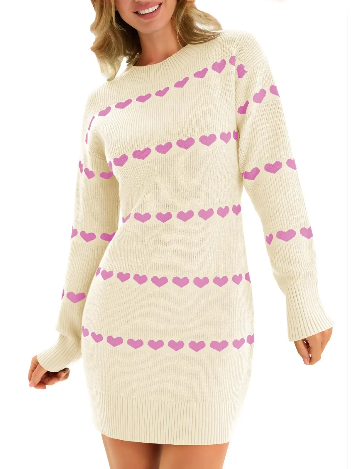 open lace back dress Vanlentine Dress for Women Red Heart Sweater Dresses Square Neck Slim Fit  Party Knitted Bodycon S at Amazon Women's Clothing store main image 1