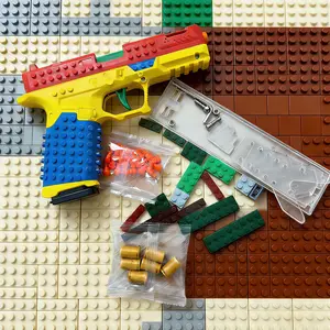 Eco-Friendly Material Block Gun - Household Kids Assembled Toy Educational Fun Collectible Ideal Gift for All Ages