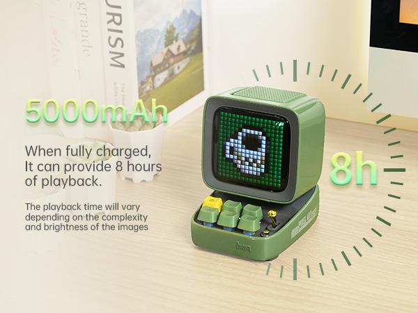 Divoom Ditoo Programmable Pixel Art LED Bluetooth Speaker Showing Clock Emoji DIY Design for Home Wedding Party Decoration with Wireless App Control Mini Gift Audio Smartphone Pink