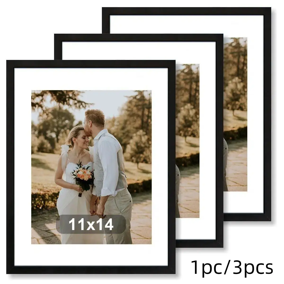 Wooden Photo Frame 11x14 Inches, Set of Three, Wall-Mounted, Picture Frames For Wall, Durable Design, Home Decor, No Photos Included