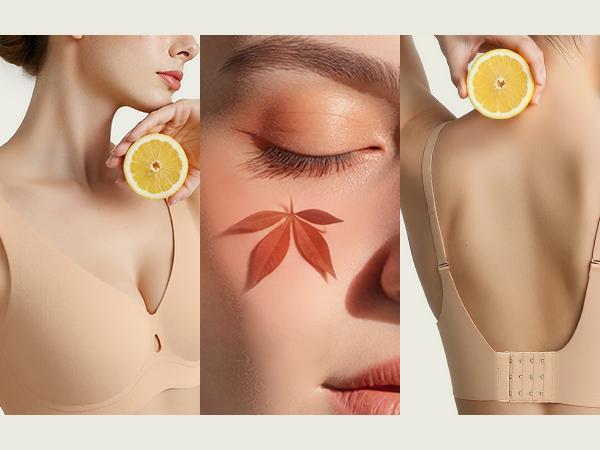 Popilush Deep V Bralette - Keyhole Detail Wireless Bra with Soft Support for All Seasons Women's Underwear & minimizer bra