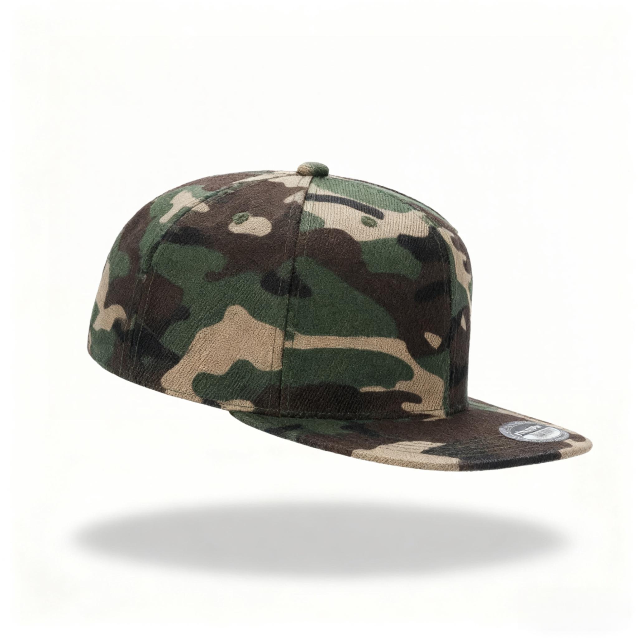 casual Camo Pattern Flat Bill Baseball Hat with Adjustable Strap for Custom Fit Trendy Plain Design Durable for Daily & Outdoor Wear trucker hat