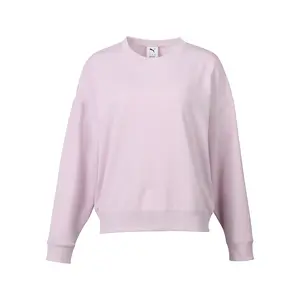 PUMA Womens Relaxed Crew Neck Long Sleeve Sweatshirt Casual - Pink
