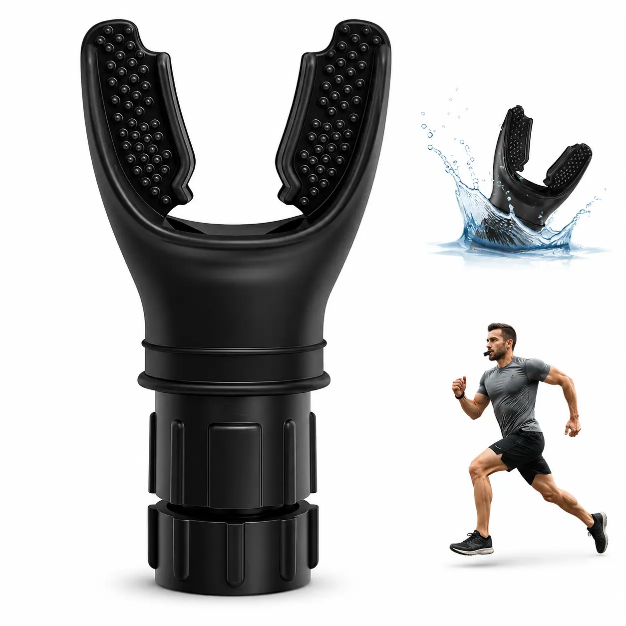 2026 New Adjustable Resistance Breathing Training Mouthpiece, Portable Airflow Resistance Exercise Trainer with Textured Bite Pads and Rotary Control Dial, Compact Fitness Workout Accessory for Gym, Cardio, Yoga and Daily Exercise, Gift for Active Adults