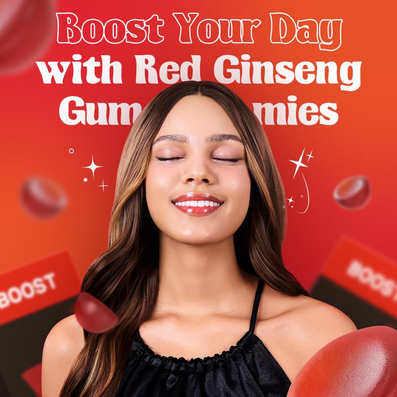 dr.blet Red Ginseng Gummies, 60 packets, Strawberry Flavor, Daily Energy, Immunity & Focus Support, Vitality & Alertness, Natural Wellness Support, Caffeine-Free, Easy Chew, Non-GMO, Gluten-Free, Vegan