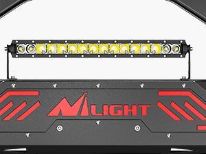 Nilight Bull Bar with Light fits 2019-2024 Chevy Silverado 1500(Excl. 19 LTD Classic) & GMC Sierra 1500(Excl. 19 LTD Classic) Front Bumper Grille Brush Push Guard with Skid Plate Licence Plate Hole