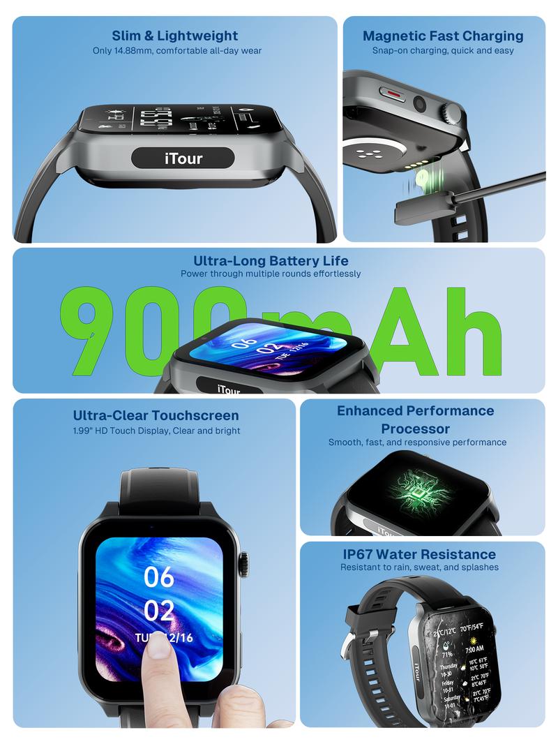 iTourTranslator AI Translator Smart Watch, Real Time Language Translator 127 Languages, Offline Translation Device for Men Women, Fitness Tracker Smartwatch with HR, Sleep Monitor, 9 Sport Modes