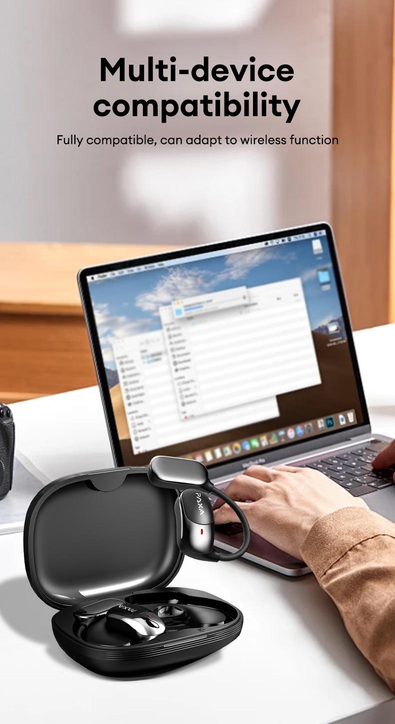 PAXA KC09 OWS Electronic Wireless Bluetooth Earbud Headset with 2025 New Bluetooth 6.0 for Faster, More Stable Connection & Lower Power Use, Comfortable & Luxurious Sound for Music & Phone Calls