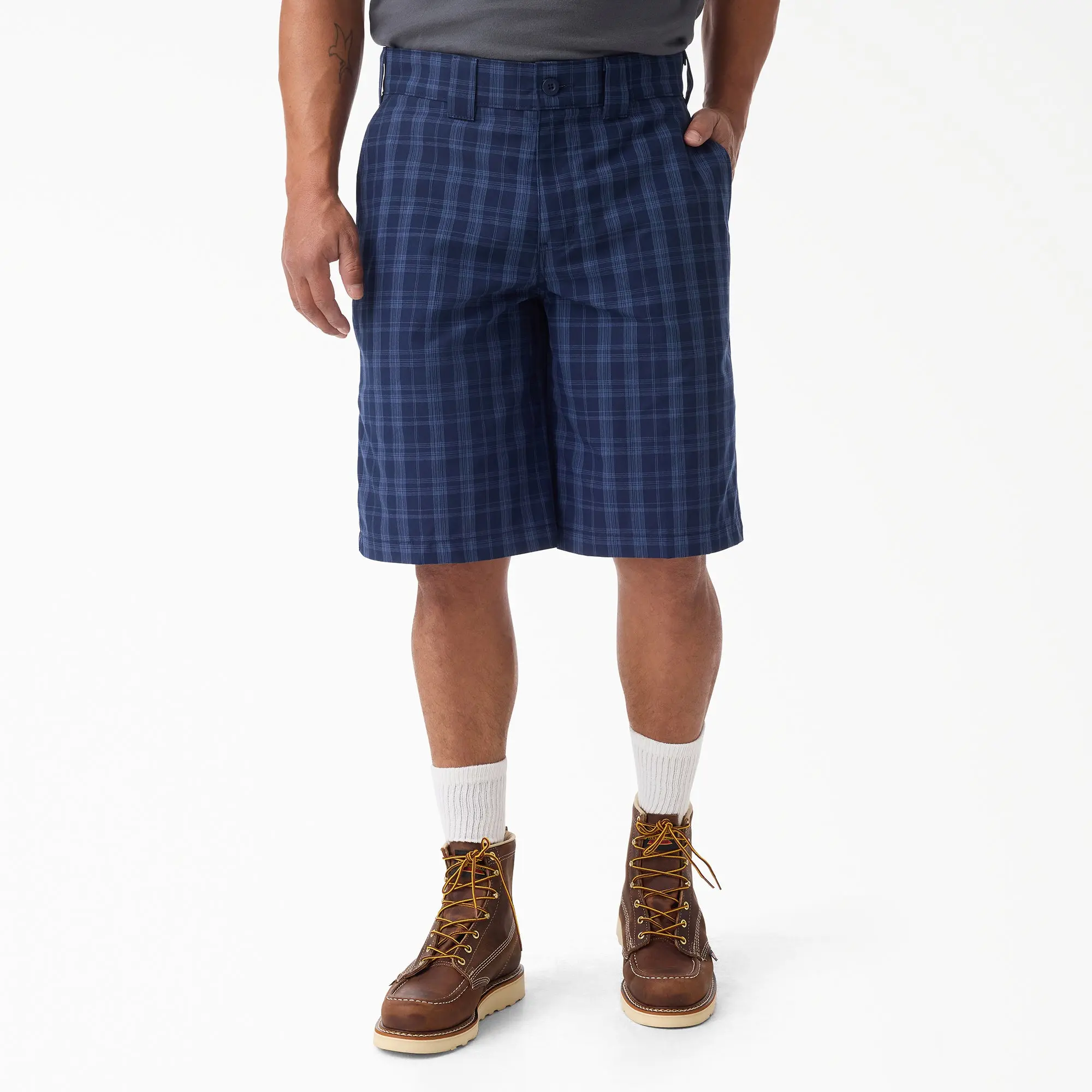 Dickies Plaid Work Shorts, 11", Relaxed Fit Full Zip, Workwear Style Classic Cotton Dickies Plaid Work Shorts, 11", Relaxed Fit Full Zip, Workwear Style Classic Cotton