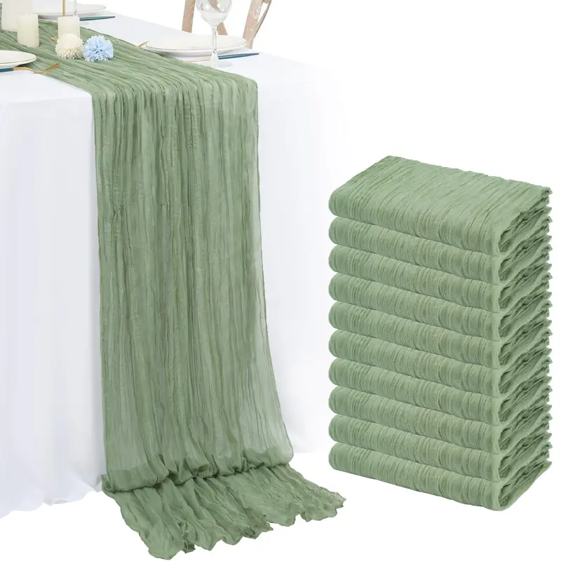 MTREO 1 6 10 20 30 Pack 10Ft Cheesecloth Table Runner 20x120 Inch Boho Romantic Gauze Table Runner Cheese Cloth Long Table Runner for Wedding Party Bridal Shower Thanksgiving Christmas Decoration