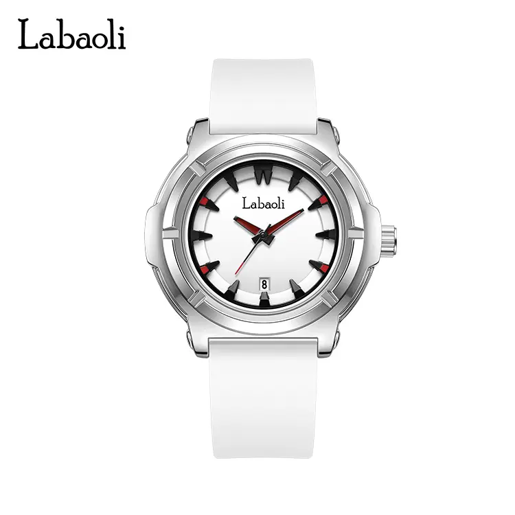 This neutral fashionable casual watch features a dial and a soft silicone strap, equipped with a waterproof quartz movement, making it suitable for daily wear and all occasions.