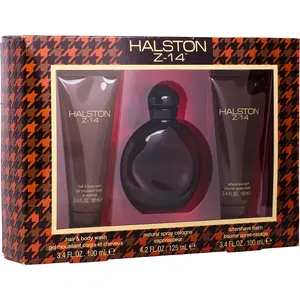 Halston Z-14 Set-Cologne Spray 4.2 Oz & Aftershave 3.4 Oz & Hair & Body Wash 3.4 Oz For Men