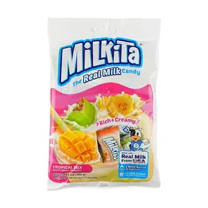 Milkita Creamy Milk Candy Tropical Fruit Flavors 100g - Chewy Sweet Treats for Kids & Adults