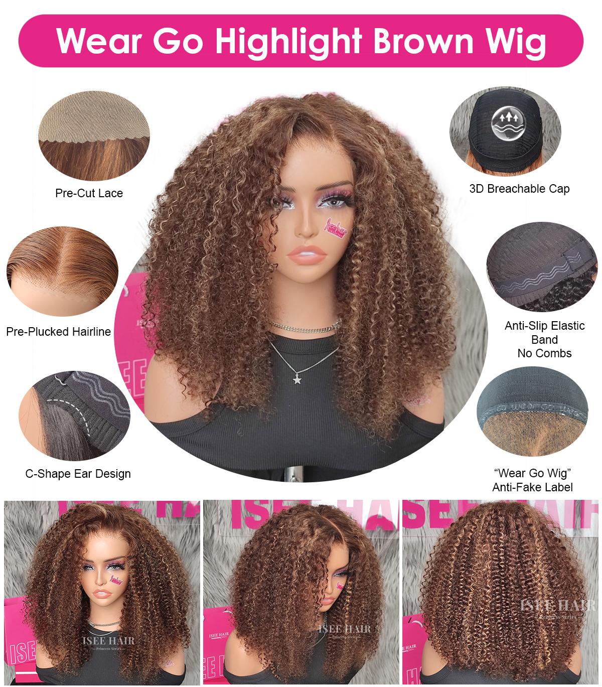 ISEE HAIR Wear Go Kinky Curly Glueless Wigs Human Hair 6*4 HD Lace Front Wigs Pre Plucked Tiny Knots Curly Glueless Human Wigs for Beginners Vacation Hair #SpringStatements ISEE HAIR Wear Go Kinky Curly Glueless Wigs Human Hair 6*4 HD Lace Front Wigs Pre Plucked Tiny Knots Curly Glueless Human Wigs for Beginners Vacation Hair #SpringStatements