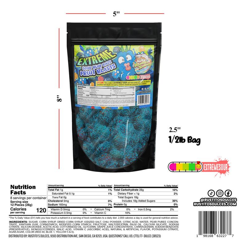 Extreme Sour Blue Razz Fruit Blasts Gushers Enchilados A Tangy Adventure for Your Taste Buds Candy Sweet