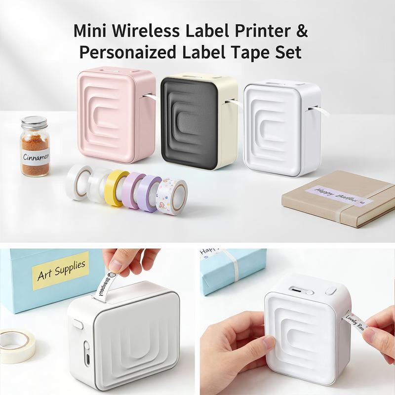 Marklife mini label maker , portable Bluetooth wireless printer, easy to use. Can print thank you labels, item labels, and spice jar labels, suitable for office, home, and students.