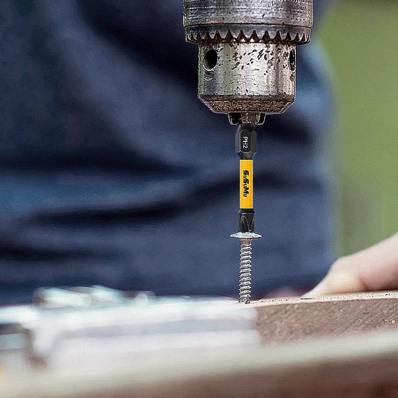 【Clearance Sale】24-Piece Black Phosphated Screwdriver Bit Set | Impact-Resistant Magnetic Bits | Square-Slot Hex Shank & Flat-Head Slotted | Yellow Rubber Sleeve — Auto & DIY High-Strength Tool Kit. Screwdriver Set pc Portable detachable Precision quick