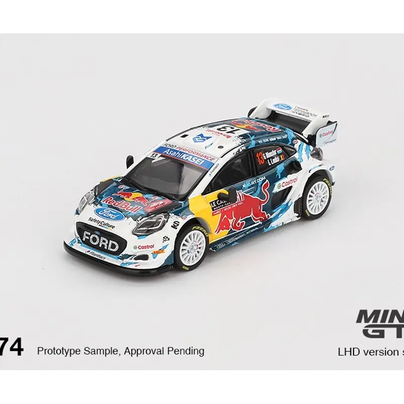 Mini GT 1:64 Racing Car Model, Diecast Collectible Ford Puma Rally1 #13 M-Sport Ford WRT 2024 Rally Monte Carlo
