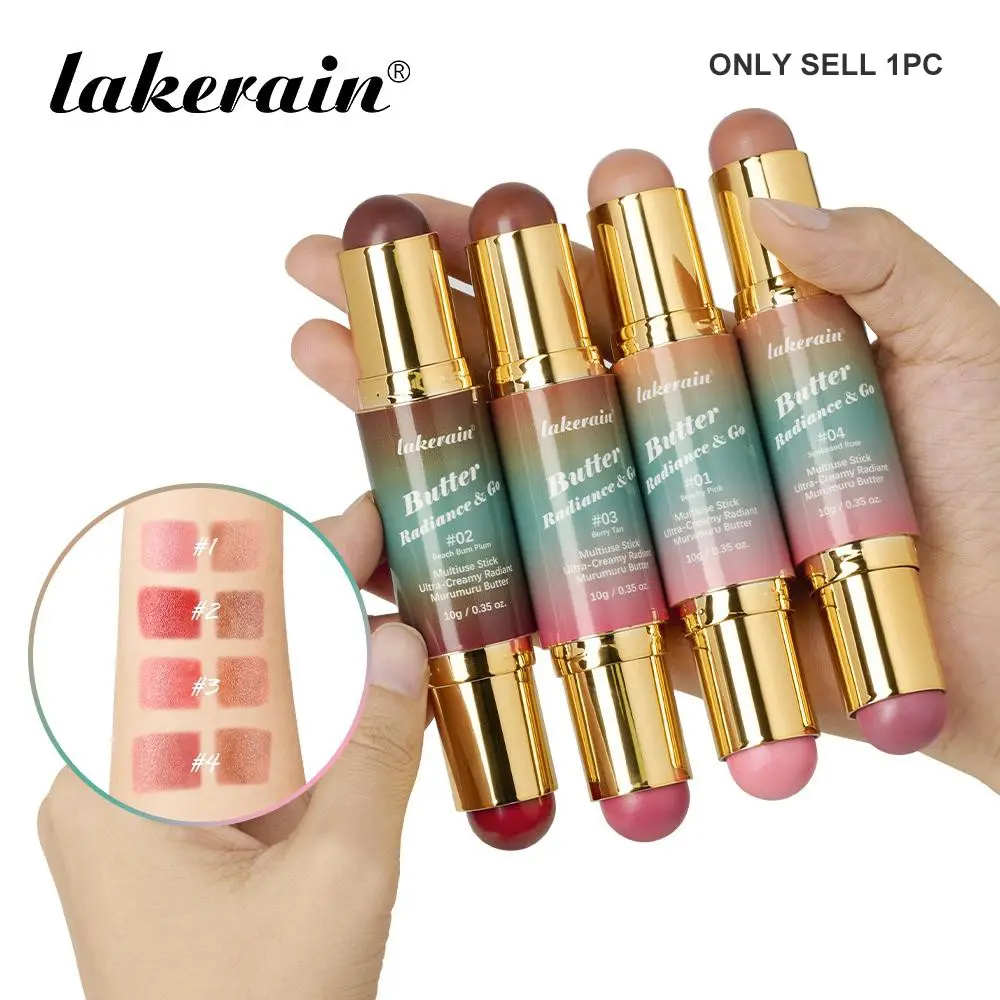 Double-Ended Butter Glow Stick, 2-in-1 Creamy Bronzer & Blush, Beauty Cosmetics, Cosmetics Products, for Face, Eyes & Lips, Buildable, Blendable & Multi-Purpose Cosmetics for Contouring, Highlighting & Natural Glow, Everyday Makeup